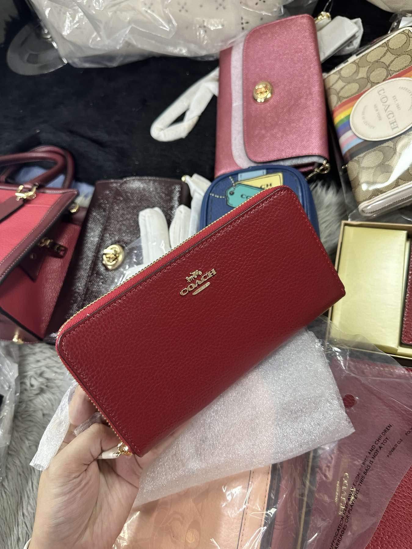 Coin Purse Coach Red Leather Wallet Coach Vintage Red Leather Coin