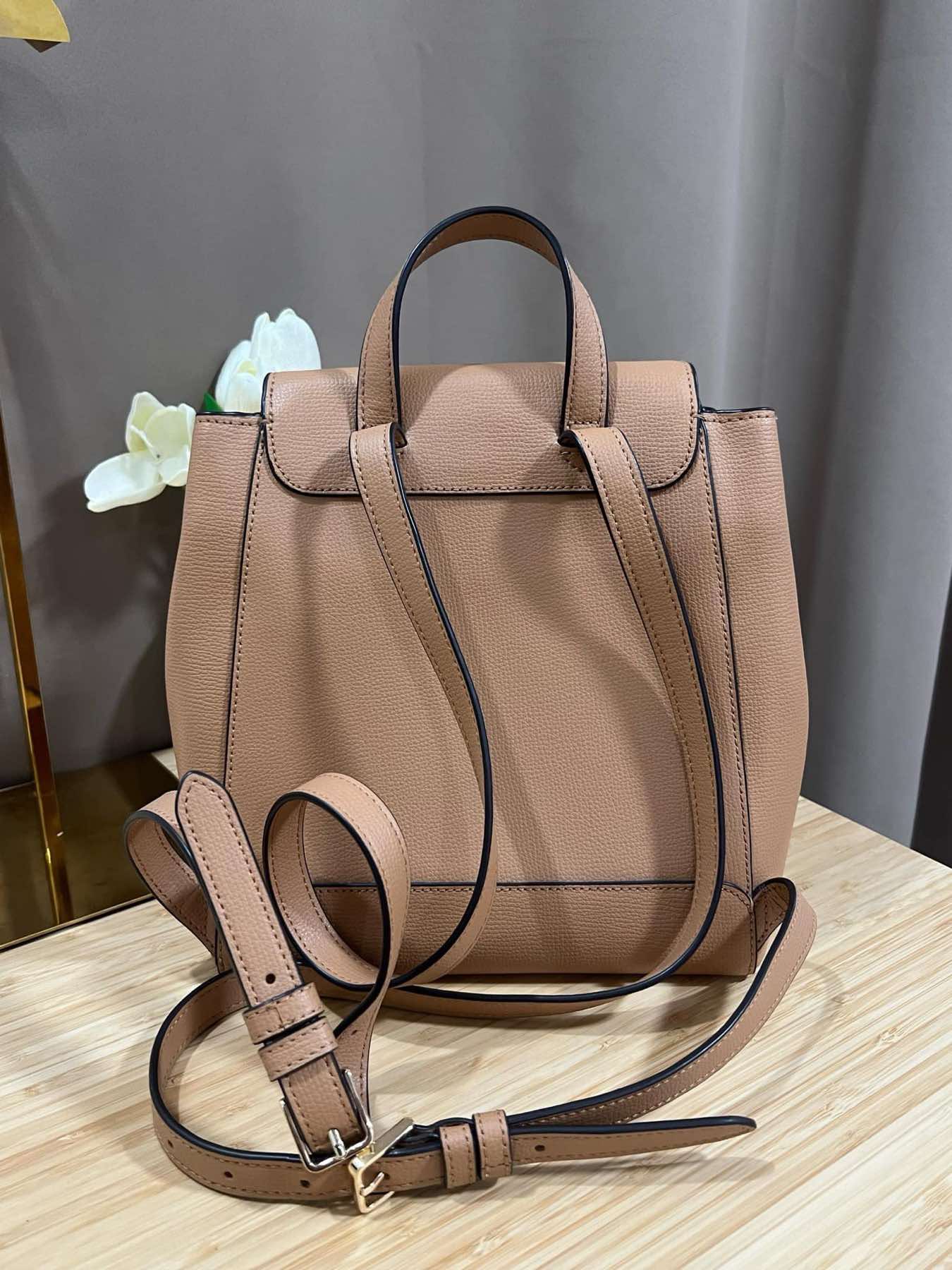 AUTHENTIC/ORIGINAL Preloved KateSpade KS Darcy Camel Leather Backpack Brown Bag