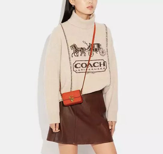AUTHENTIC/ORIGINAL Coach Retail Studio 12 Micro Bag Orange Wallet