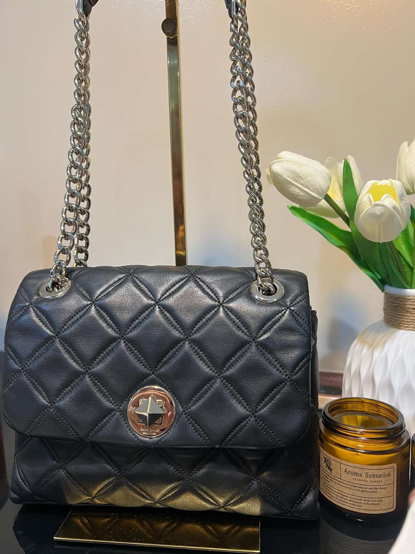 AUTHENTIC/ORIGINAL Preloved KateSpade KS Natalia Small Flap Crossbody Black Bag