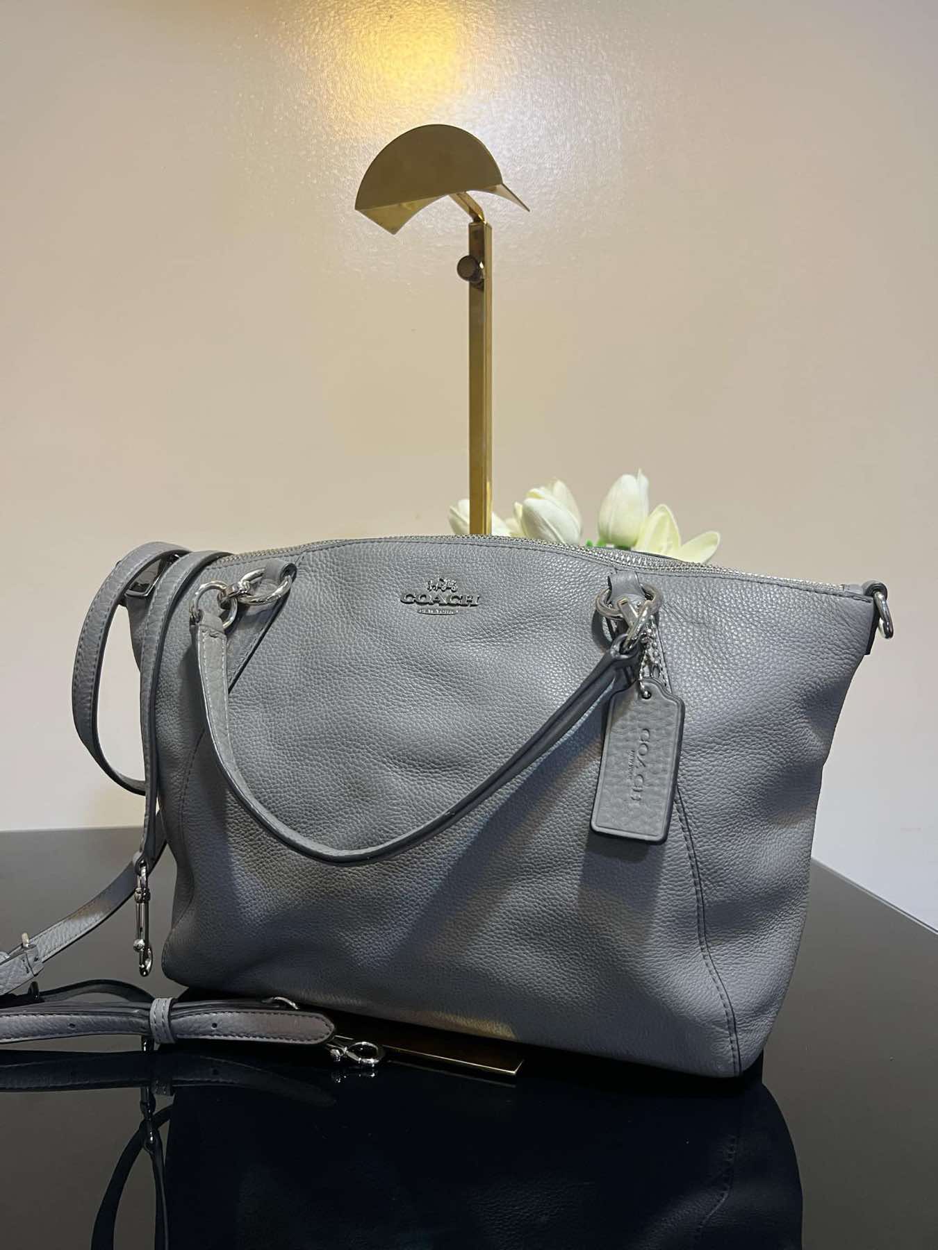 AUTHENTIC/ORIGINAL Preloved Coach Small Kelsey Satchel Bag Gray