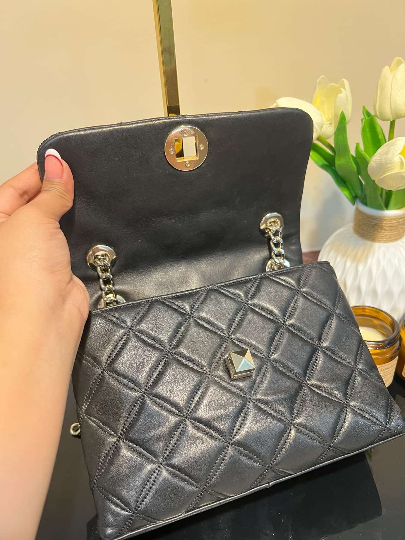 AUTHENTIC/ORIGINAL Preloved KateSpade KS Natalia Small Flap Crossbody Black Bag