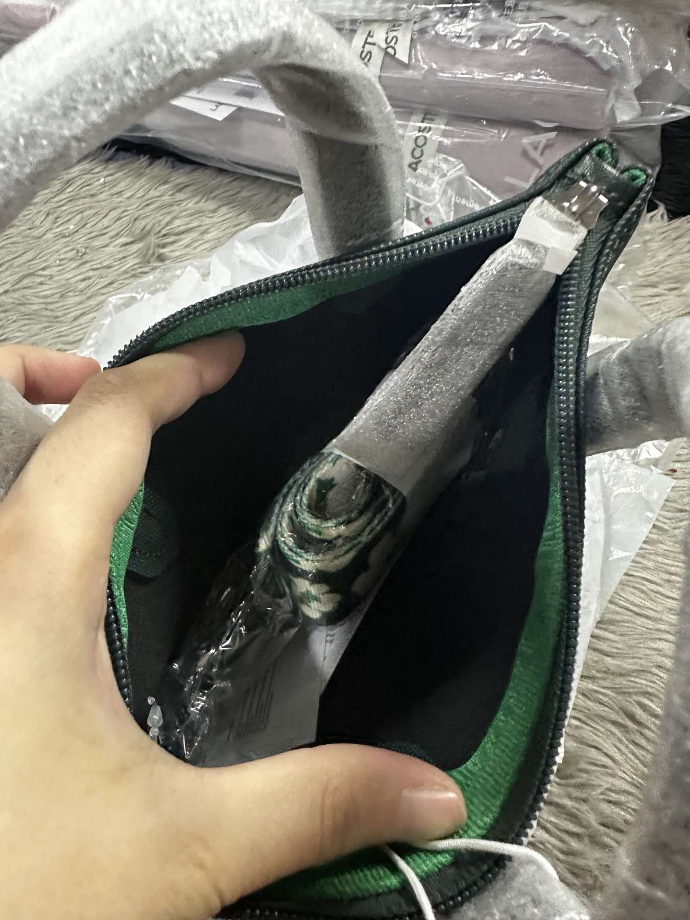 AUTHENTIC/ORIGINAL Lac0st Holiday Mini Tote Bag Green