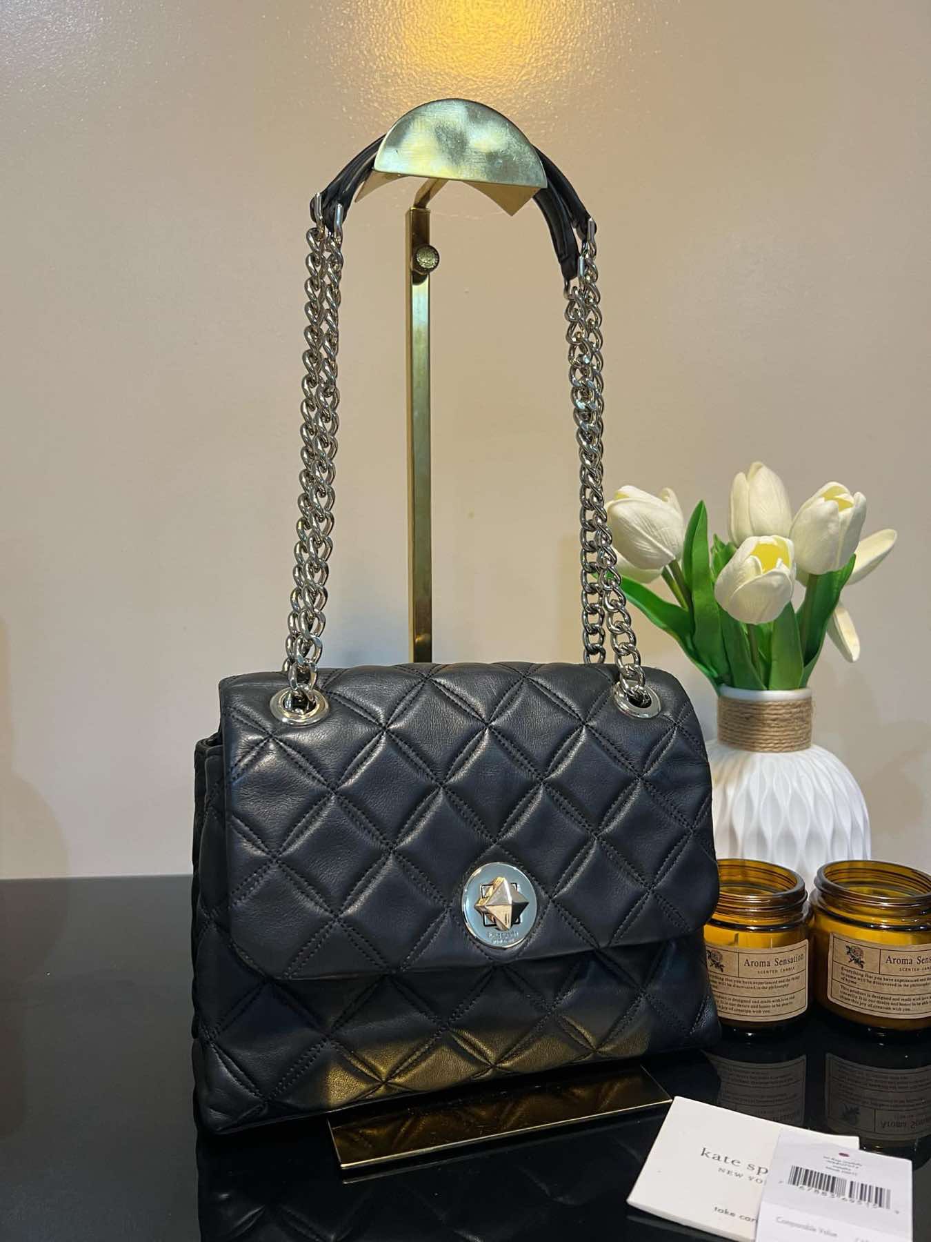 AUTHENTIC/ORIGINAL Preloved KateSpade KS Natalia Small Flap Crossbody Black Bag