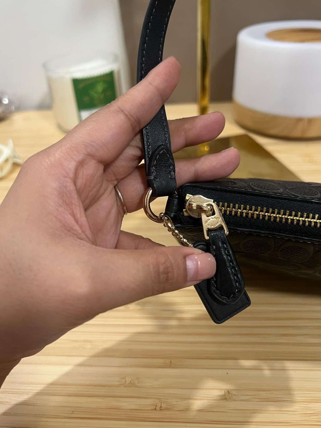 AUTHENTIC/ORIGINAL Preloved Coach Nolita 19 Signature Leather Small Bag Black Black