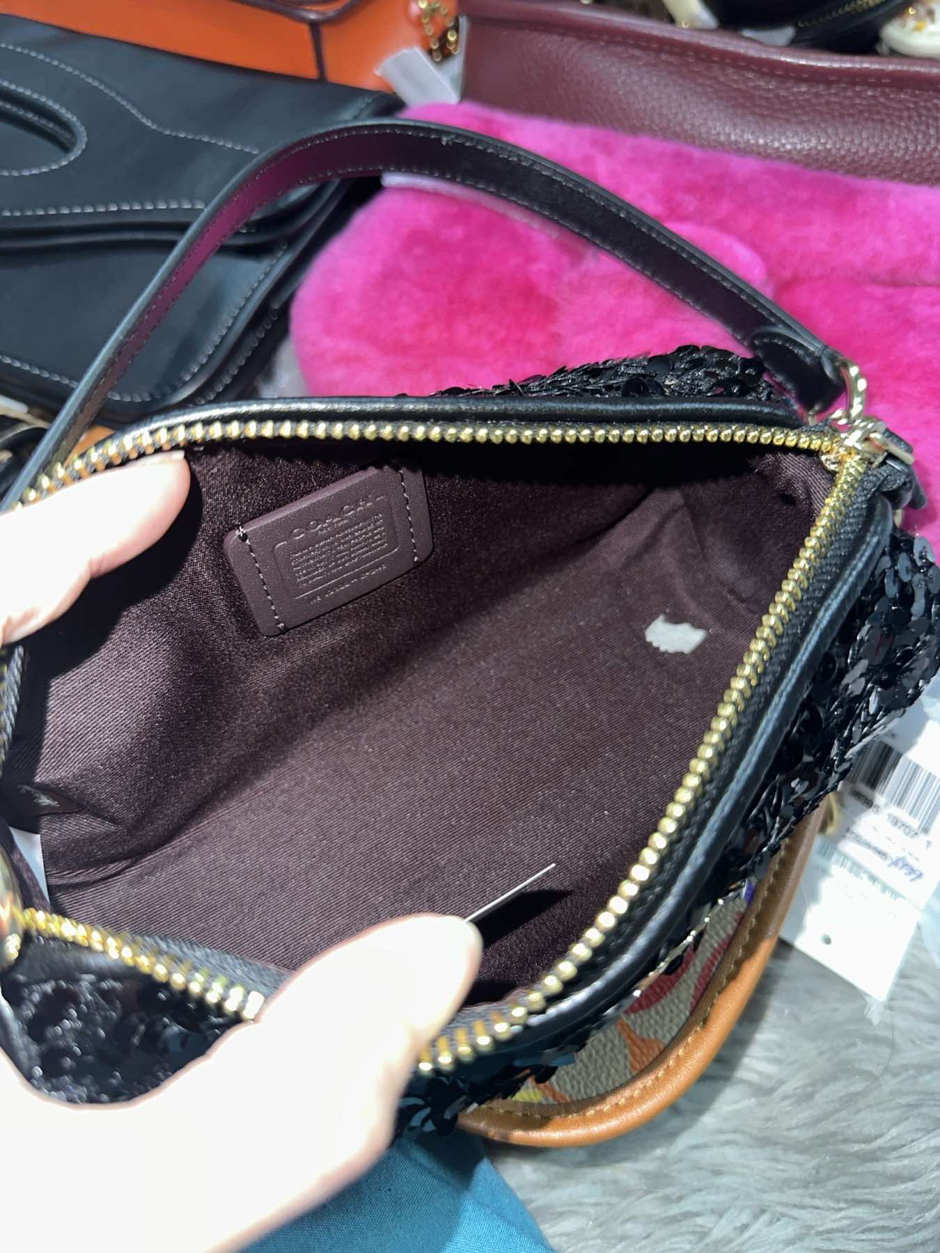 AUTHENTIC/ORIGINAL Coach Nolita Barrel Small Bag Sequence Black