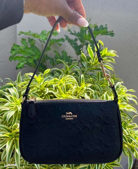 AUTHENTIC/ORIGINAL Preloved Coach Nolita 19 Signature Leather Small Bag Black Black