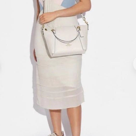 AUTHENTIC/ORIGINAL Coach Kacey Satchel White Bag
