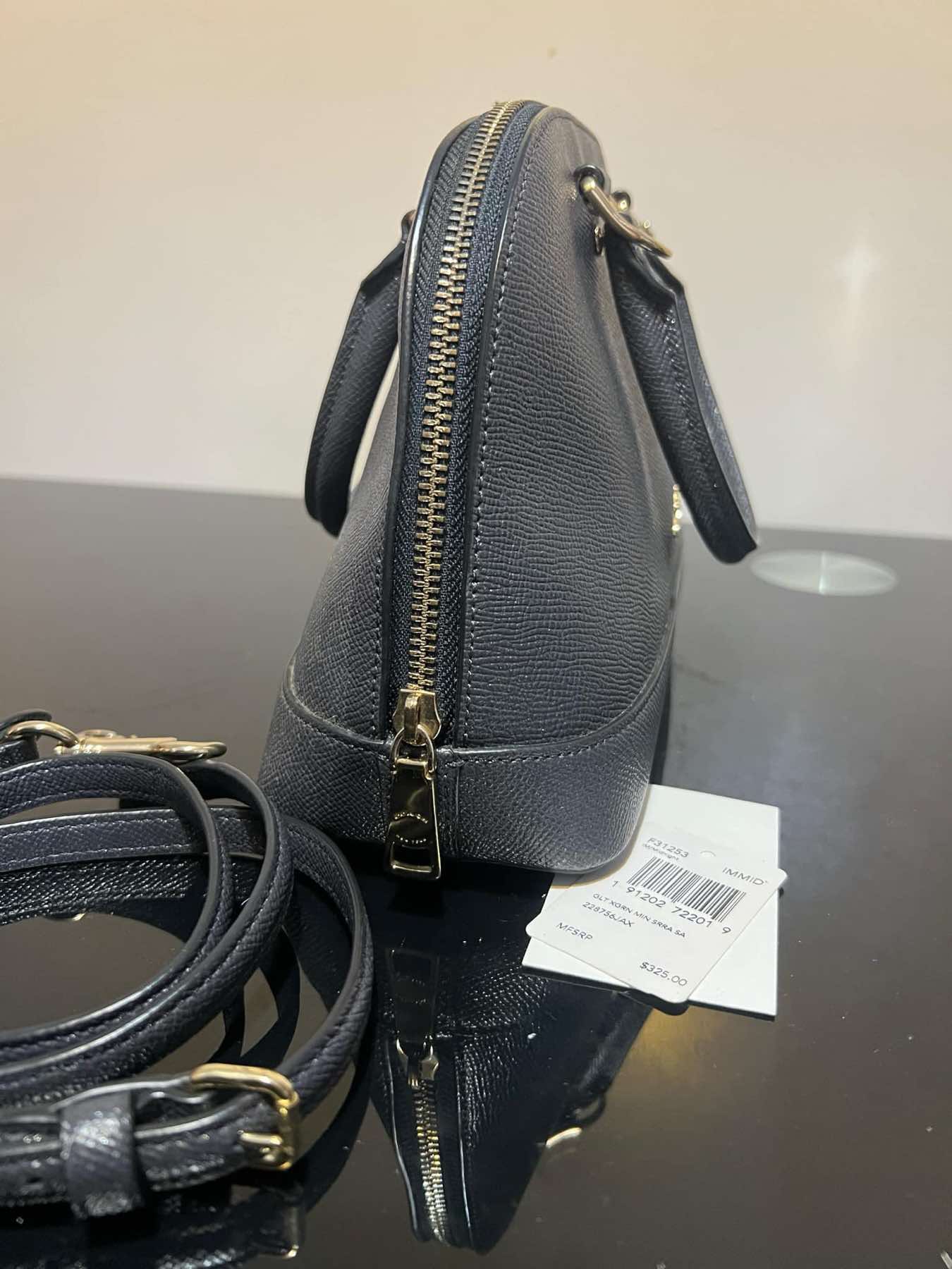AUTHENTIC/ORIGINAL Preloved Coach RARE Mini Sierra Satchel Glitter Blue Bag