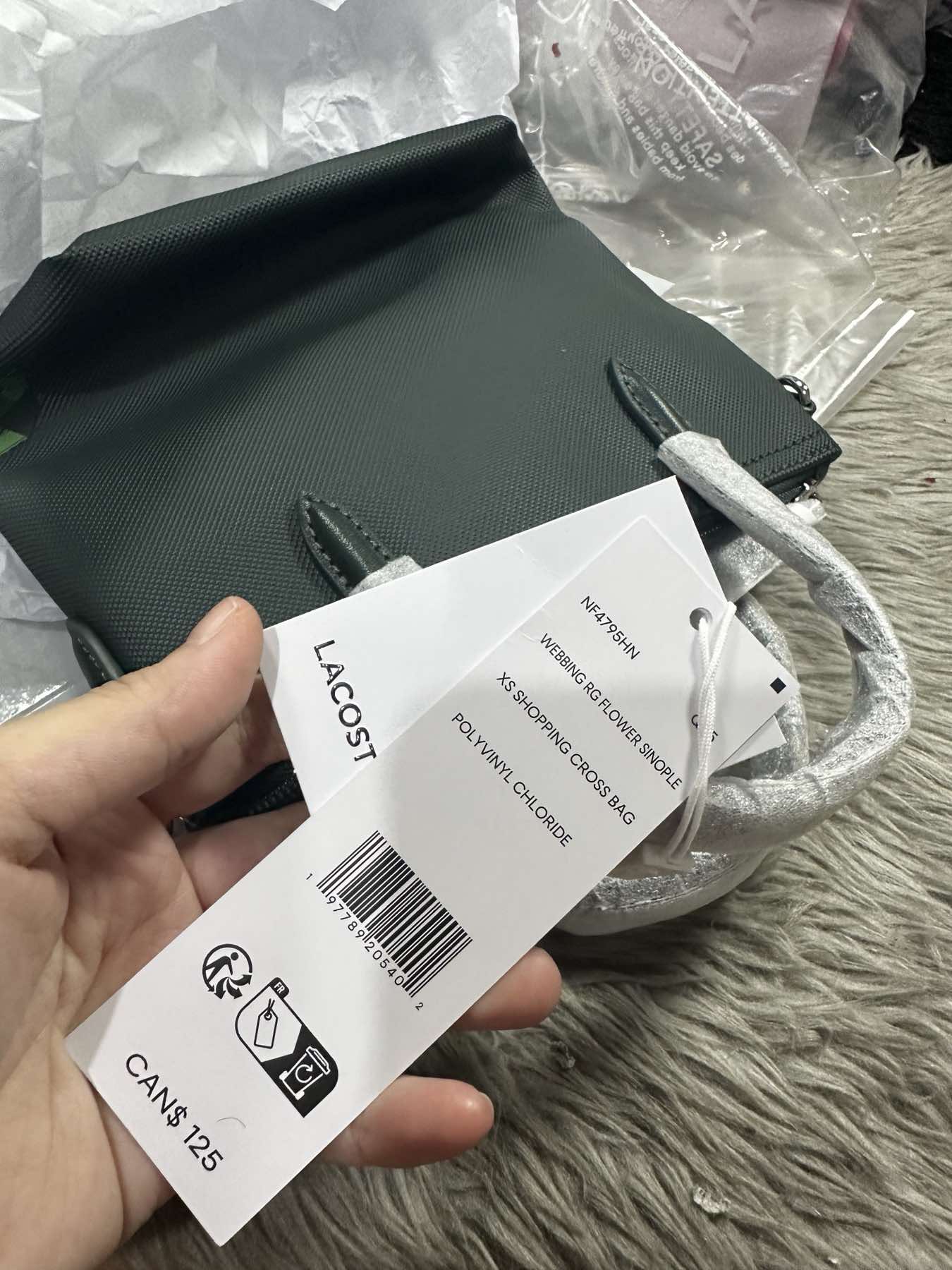 AUTHENTIC/ORIGINAL Lac0st Holiday Mini Tote Bag Green
