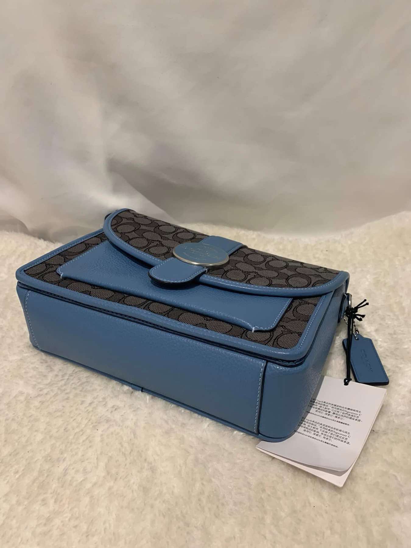 AUTHENTIC/ORIGINAL Coach Lonnie Crossbody In Signature Jacquard Black/Blue Bag