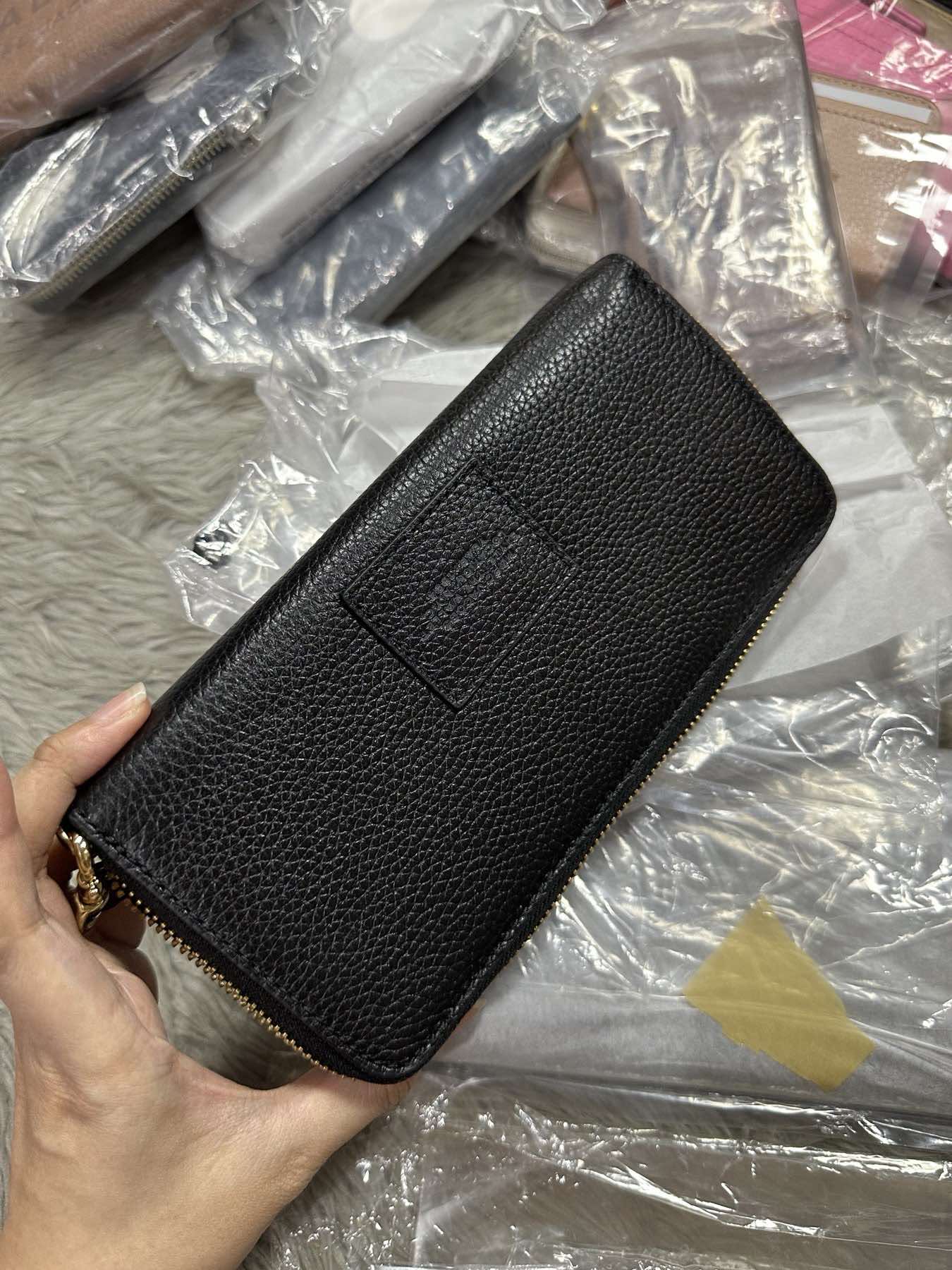 AUTHENTIC/ORIGINAL MJ The Leather Continental Long Wallet Black/Brown