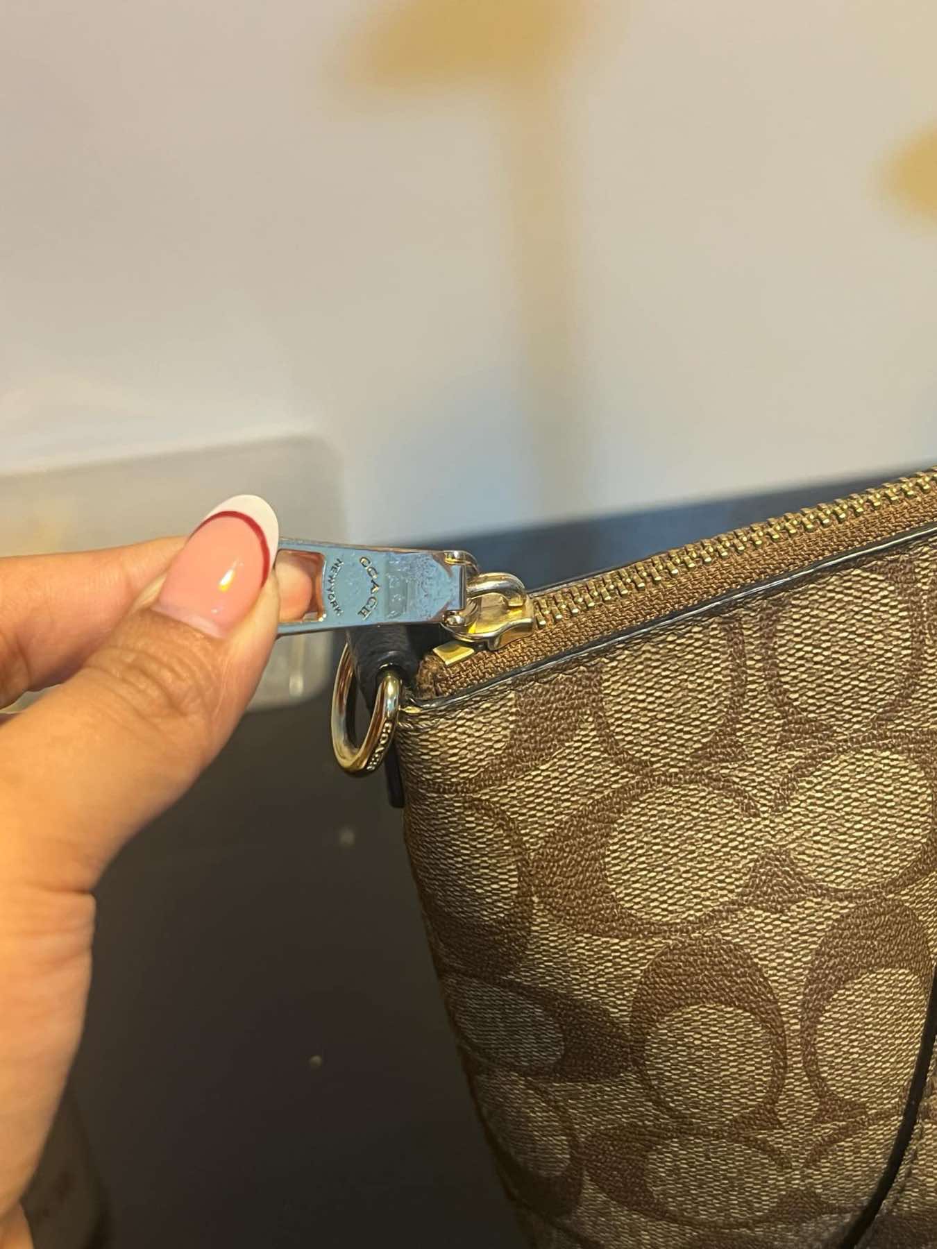 AUTHENTIC/ORIGINAL Preloved Coach Prairie Satchel Bag In Colorblock Signature Canvas Khaki
