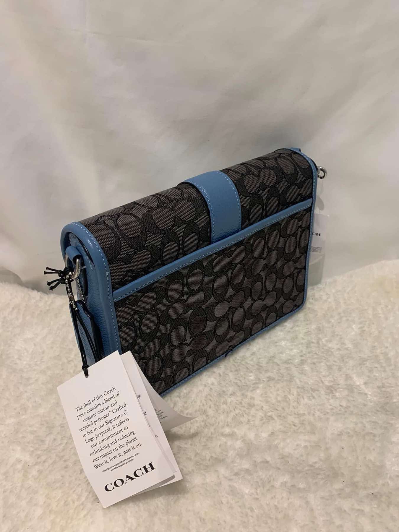 AUTHENTIC/ORIGINAL Coach Lonnie Crossbody In Signature Jacquard Black/Blue Bag