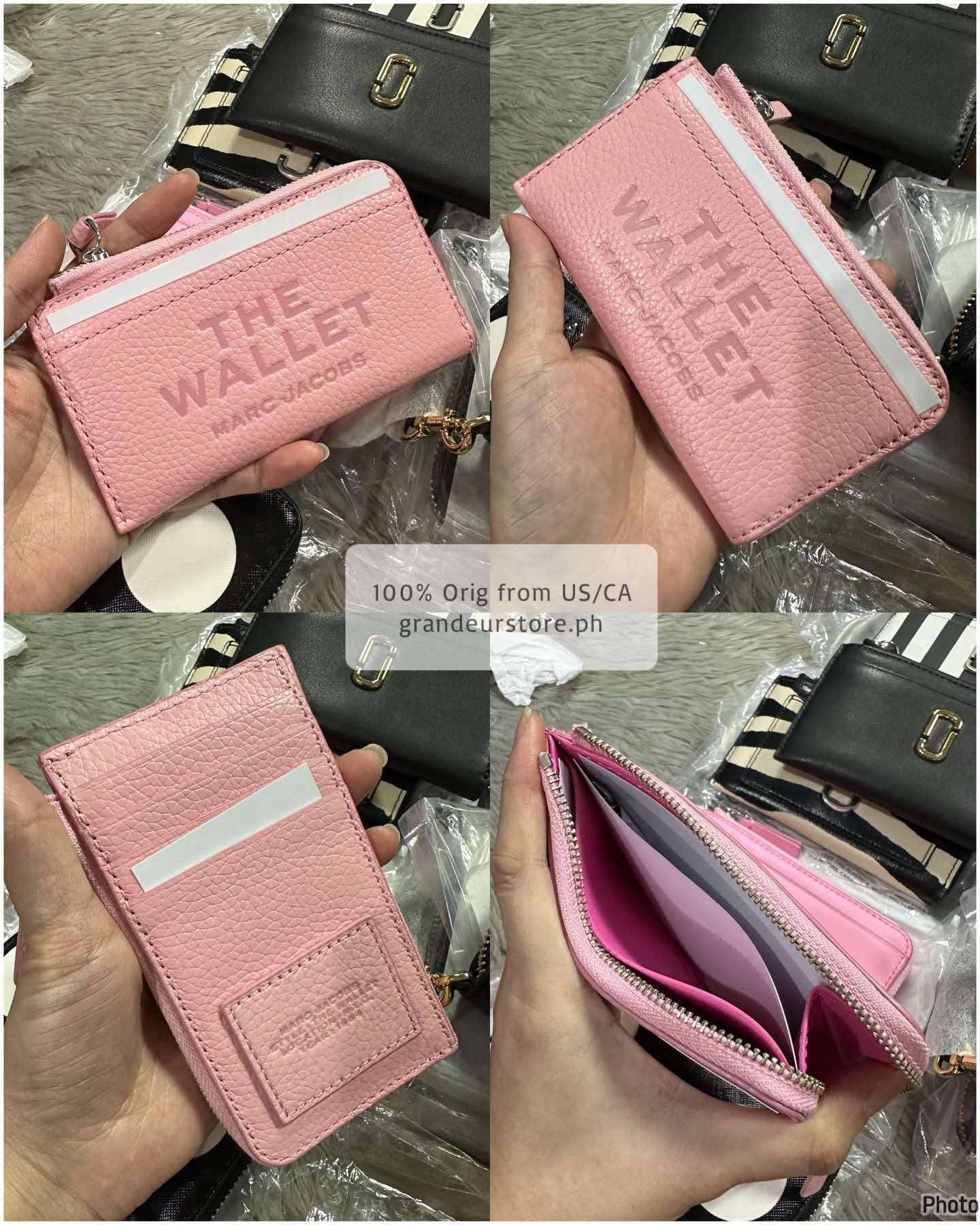 AUTHENTIC/ORIGINAL MJ The Leather Top Zip Multi Card Slim Wallet
