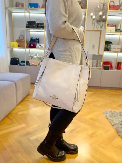 AUTHENTIC/ORIGINAL Coach Scout Hobo Large White Bag
