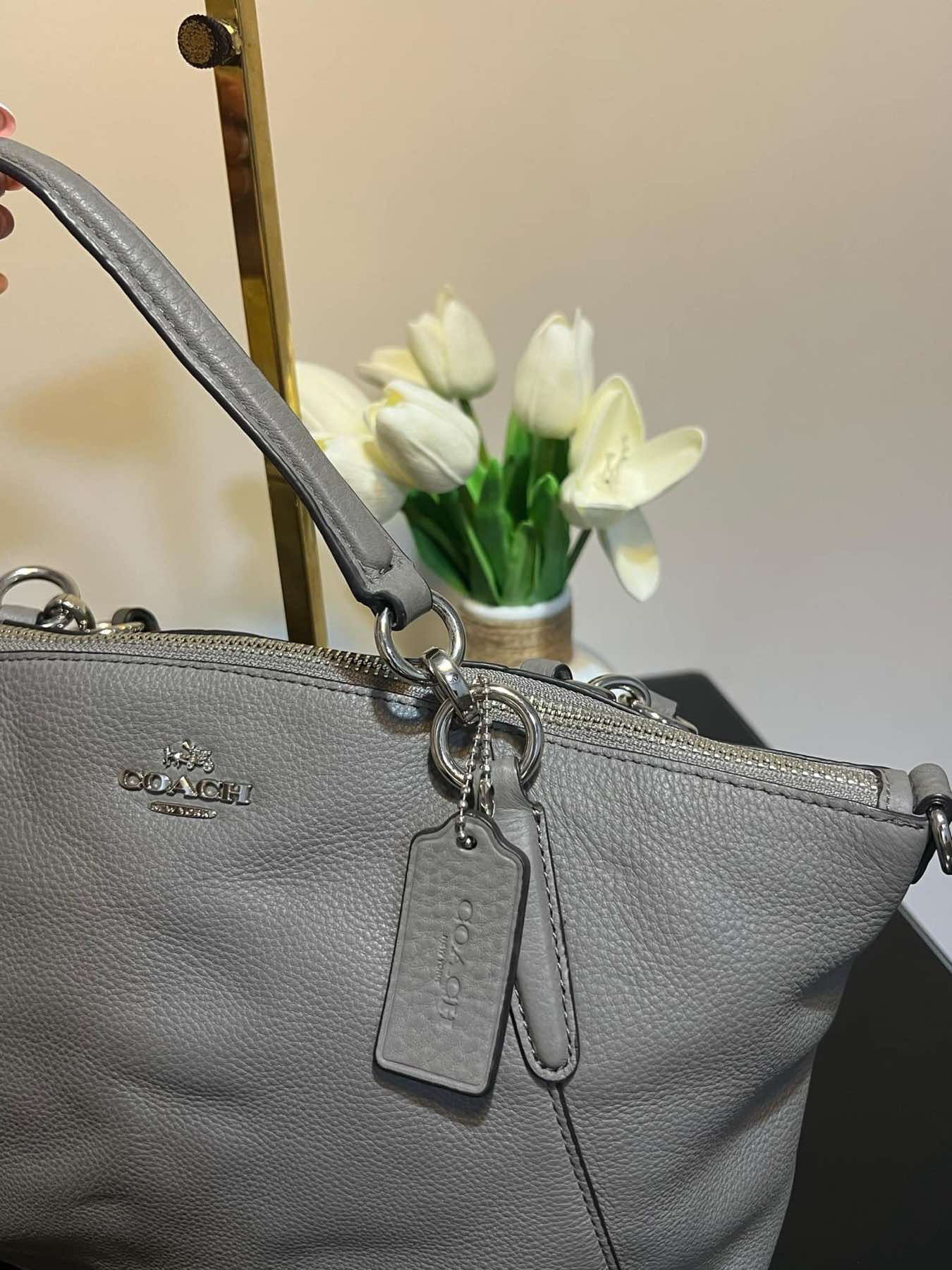 AUTHENTIC/ORIGINAL Preloved Coach Small Kelsey Satchel Bag Gray