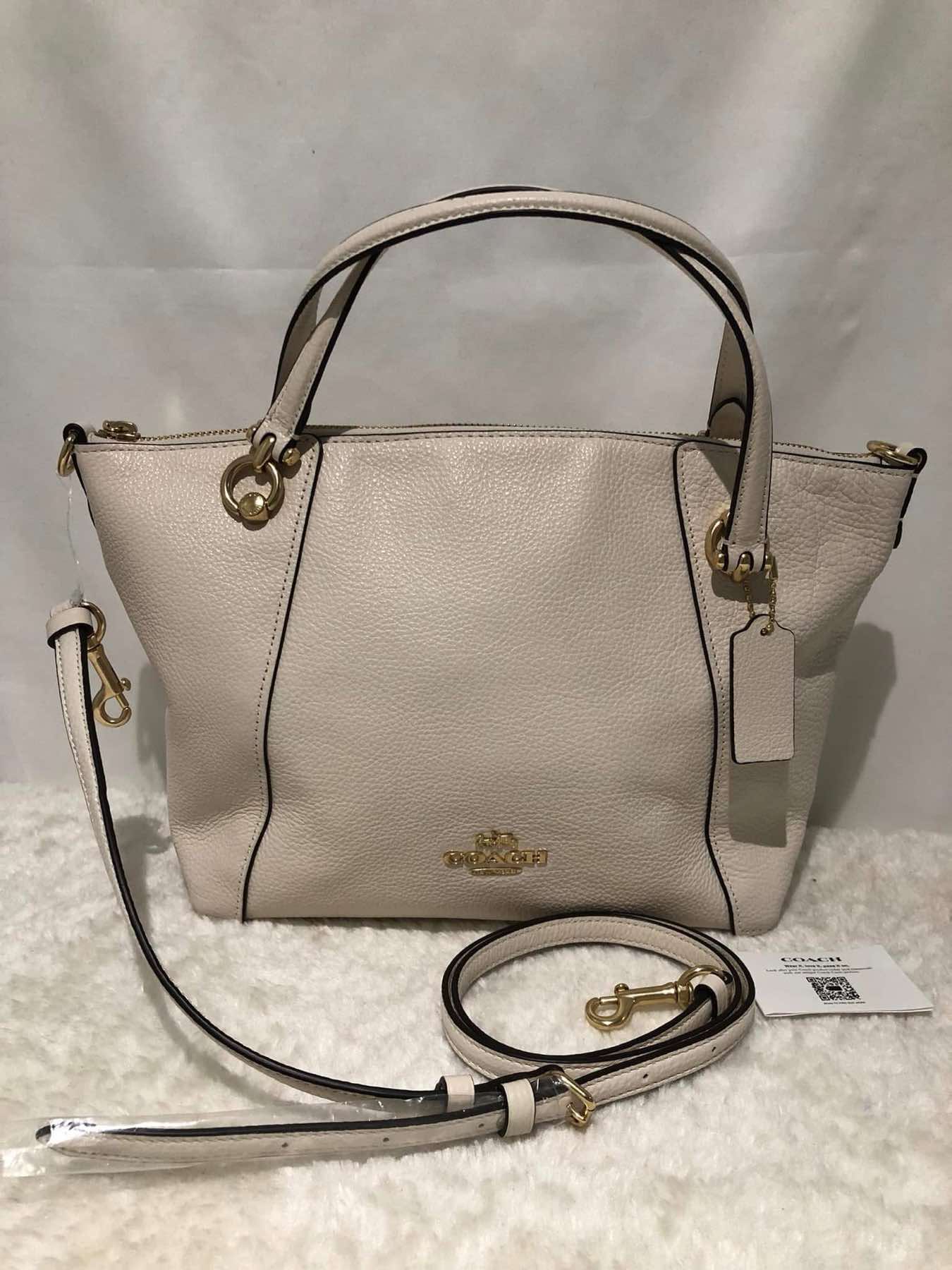 AUTHENTIC/ORIGINAL Coach Kacey Satchel White Bag