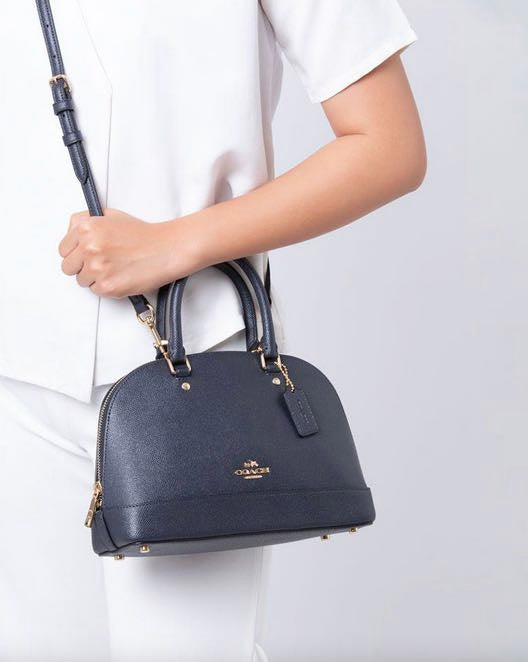 AUTHENTIC/ORIGINAL Preloved Coach RARE Mini Sierra Satchel Glitter Blue Bag