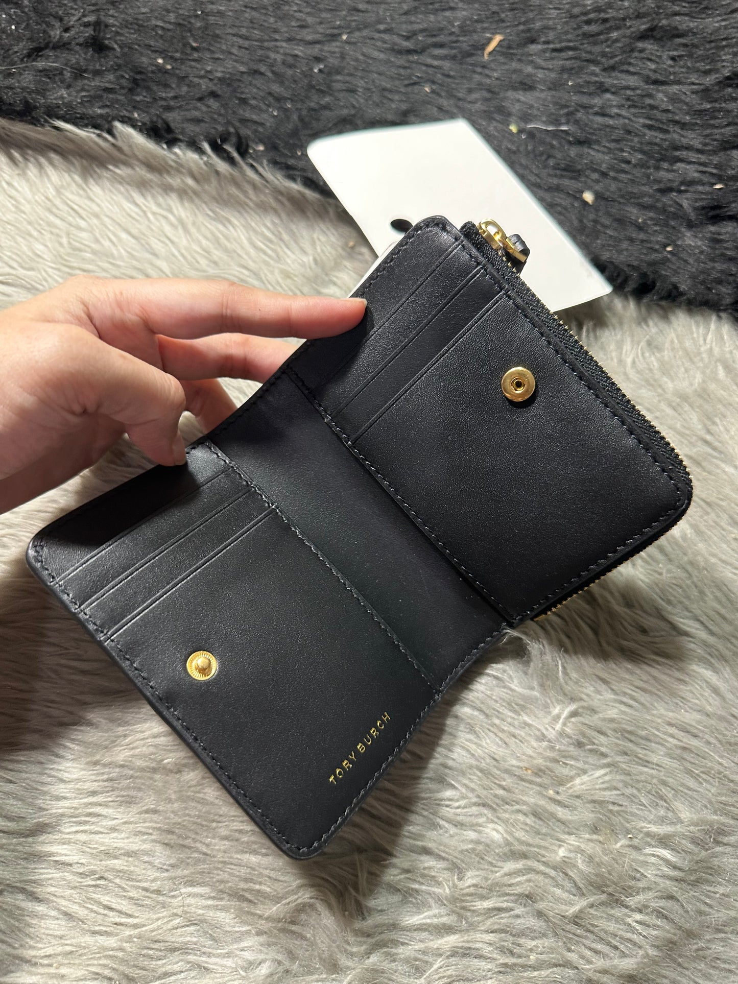 AUTHENTIC/ORIGINAL Tory Burch McGraw Bifold Wallet Black