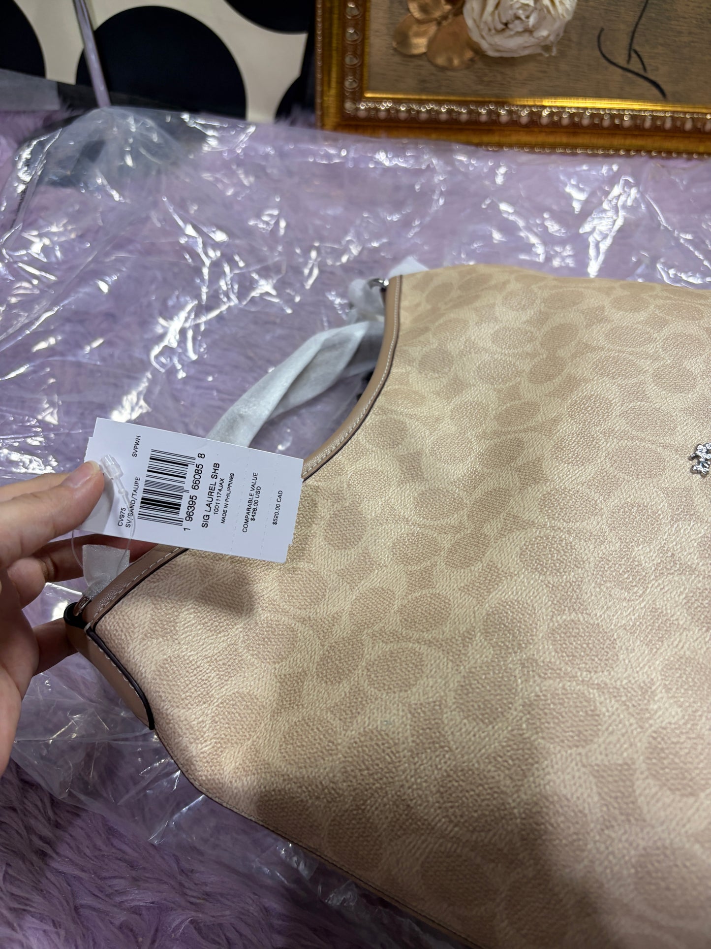 ORIG & IMPORTED CCH Laurel Shoulder Bag In Signature Canvas Sand/Taupe