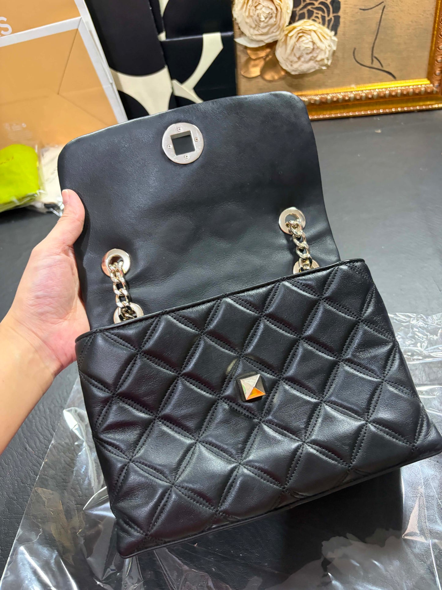 ORIG Preloved KS Natalia Small Flap Crossbody Black Bag