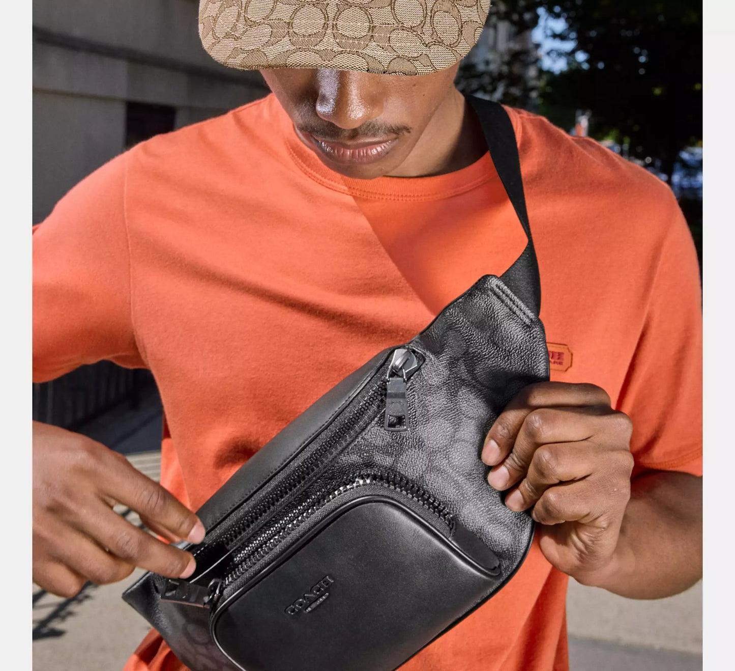 AUTHENTIC/ORIGINAL COACH Racer Belt Bag In Signature