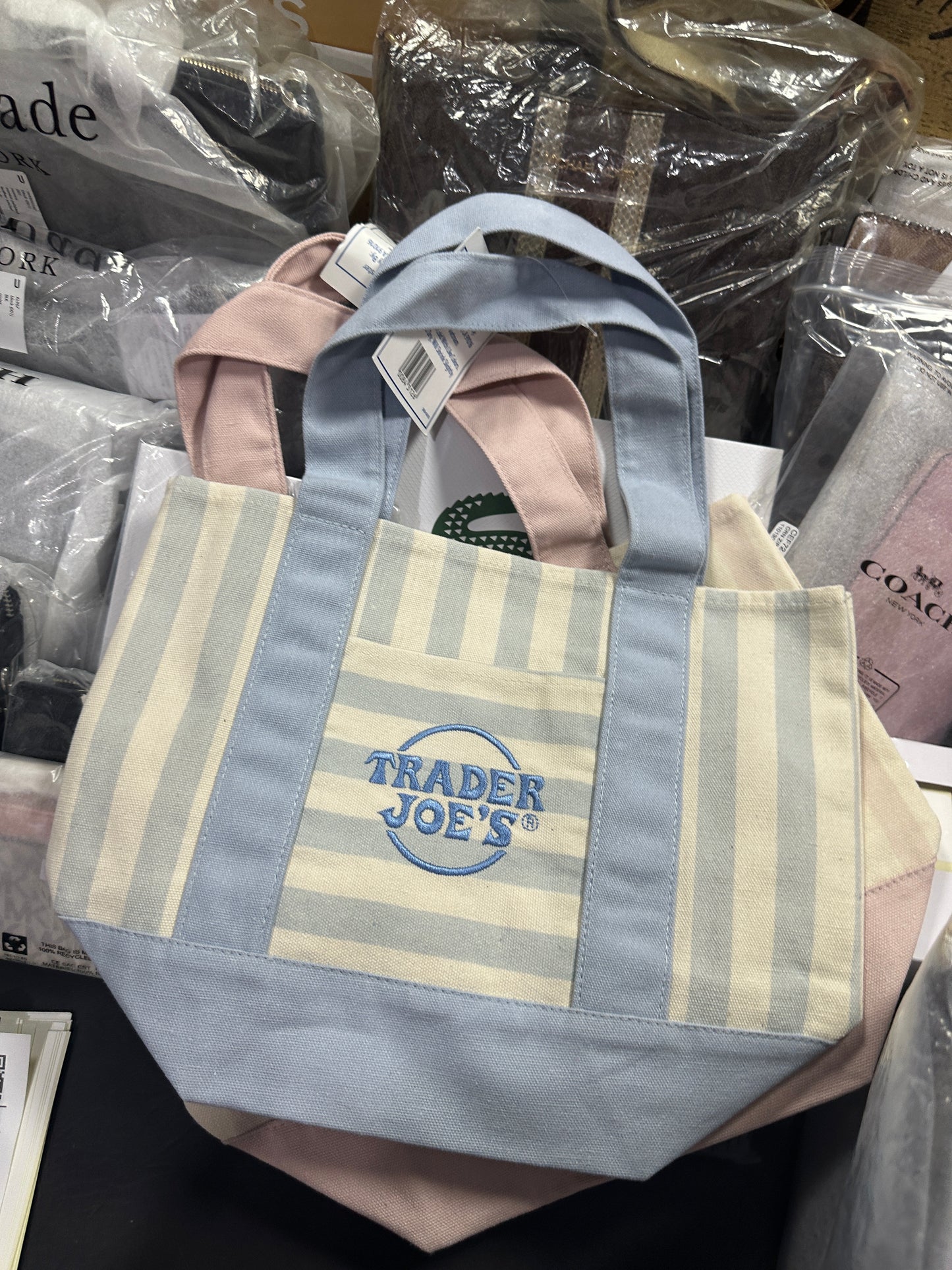 ORIG & IMPORTED NEW Trader Joe’s TJ Canvas Large Small Tote Bag Reusable