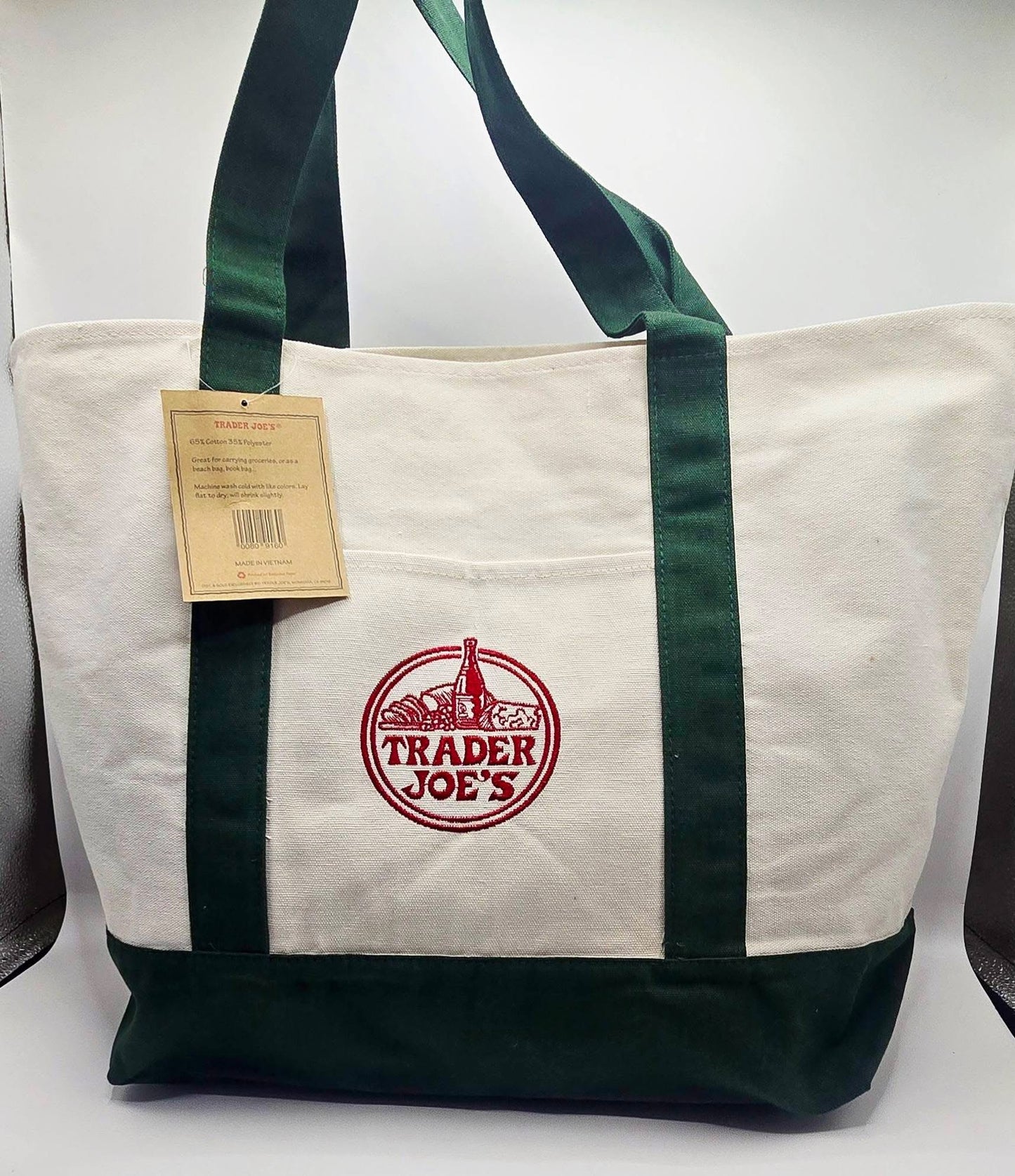 ORIG & IMPORTED NEW Trader Joe’s Canvas Large Tote Bag Reusable