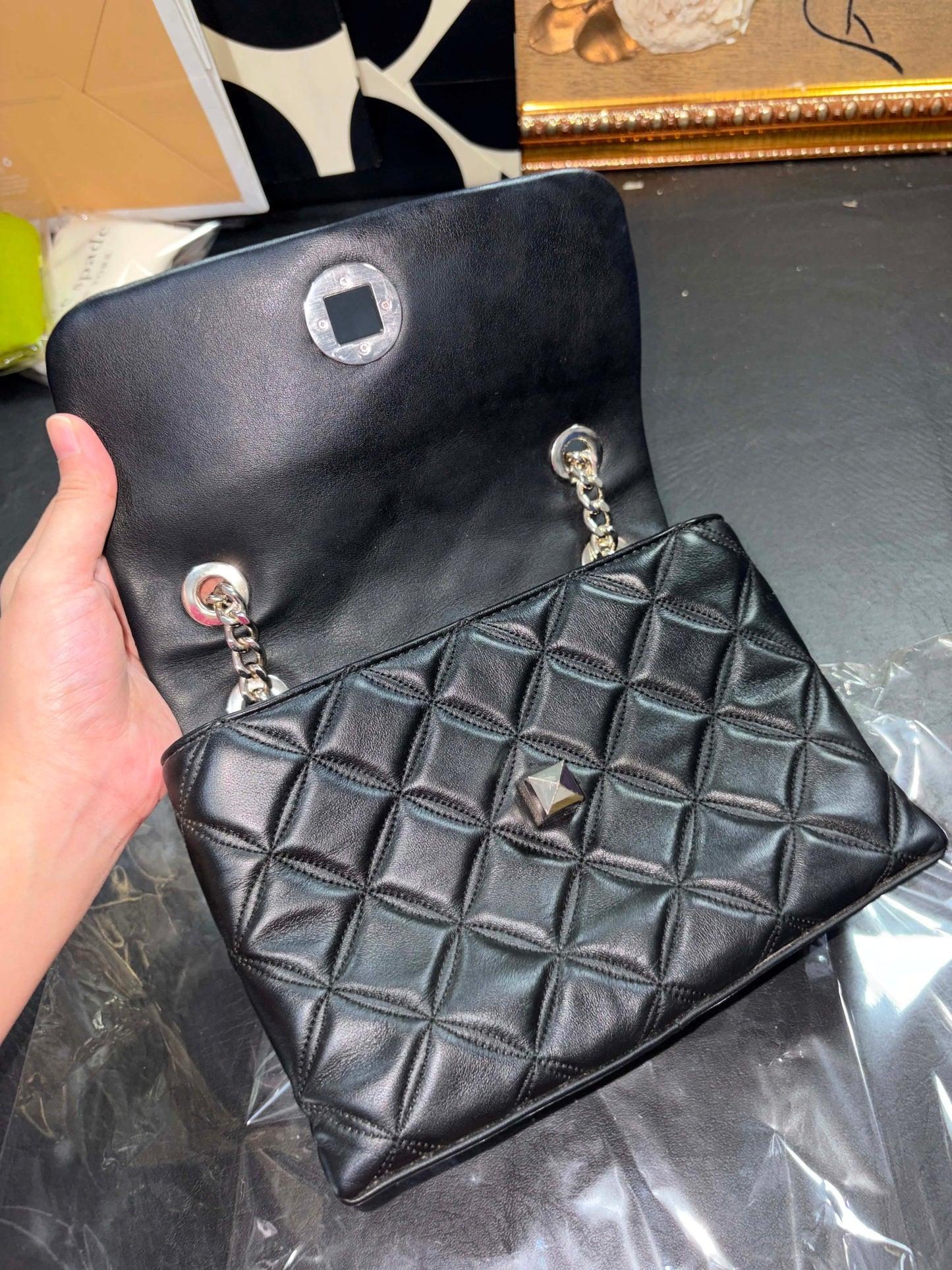 ORIG Preloved KS Natalia Small Flap Crossbody Black Bag