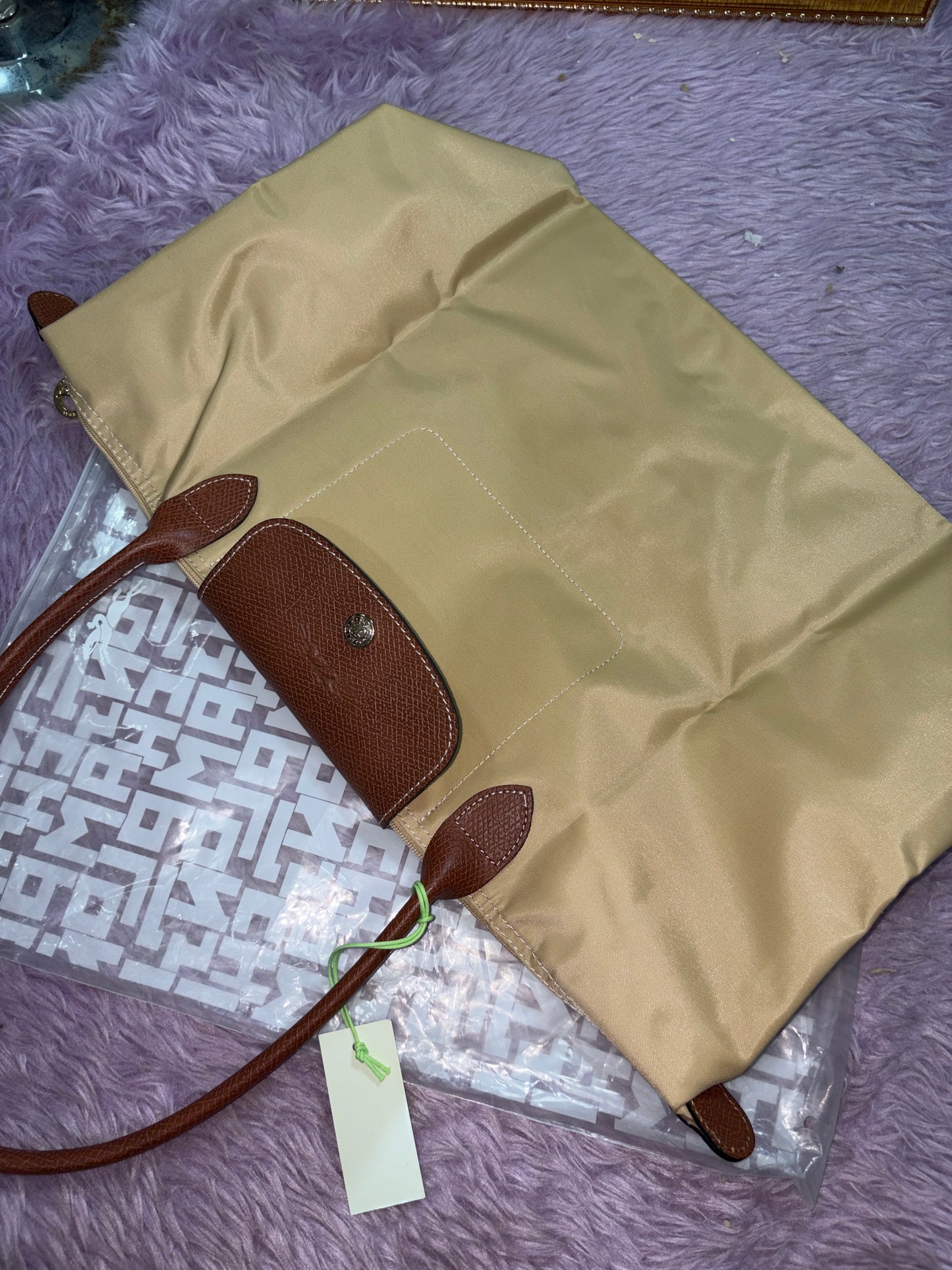 ORIG & IMPORTED Longchamp Le Pliage Original Medium & Large Tote bag BLACK/BROWN/BEIGE