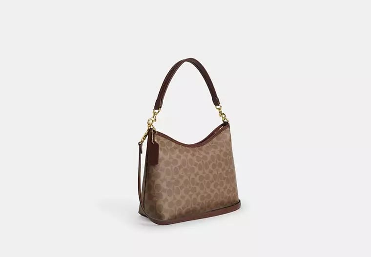 AUTHENTIC/ORIGINAL COACH Laurel Shoulder Bag In Signature Canvas TAN