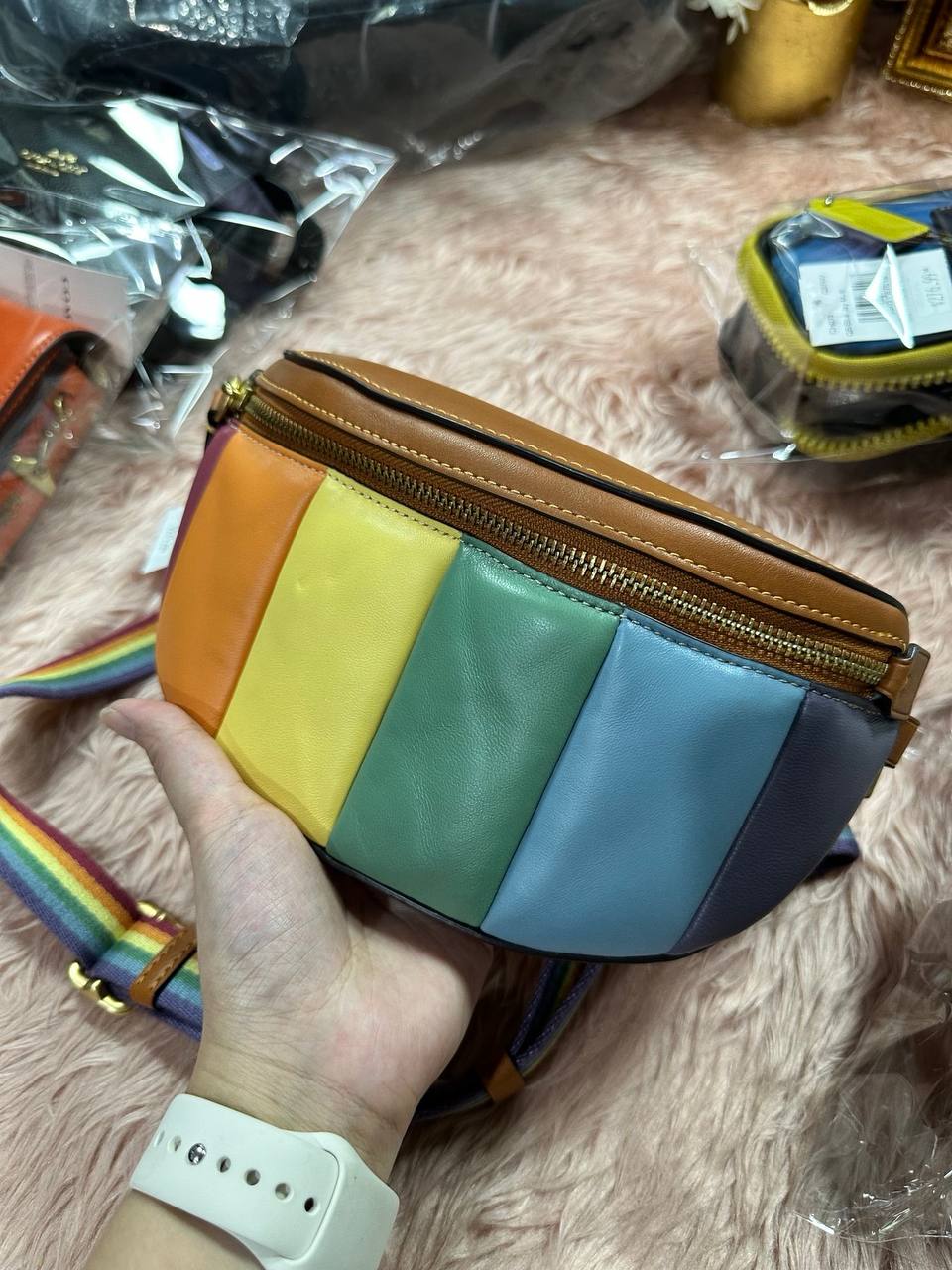 ORIG & IMPORTED COACHRetail Bethany Belt Bag With Rainbow Quilting