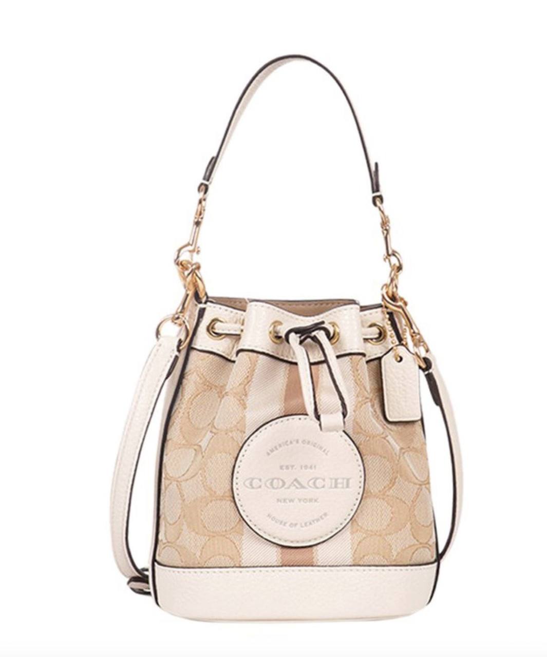 ORIG & IMPORTED COACH MINI DEMPSEY BUCKET WHITE BAG IN SIGNATURE JACQUARD&nbsp;