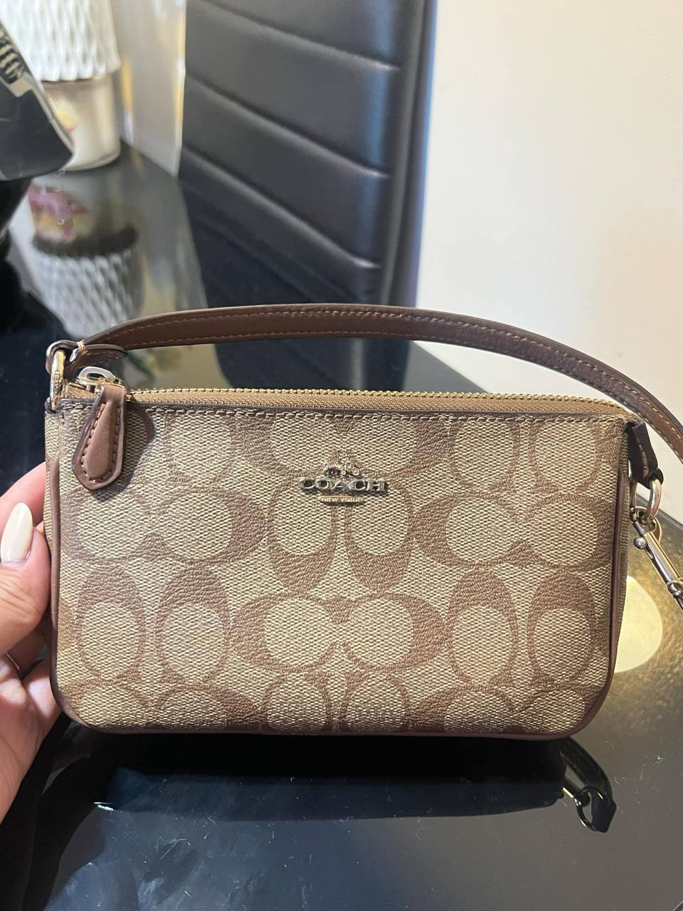 ORIG Preloved COACH Nolita 19 In Signature Canvas Small Khaki Brown Bag