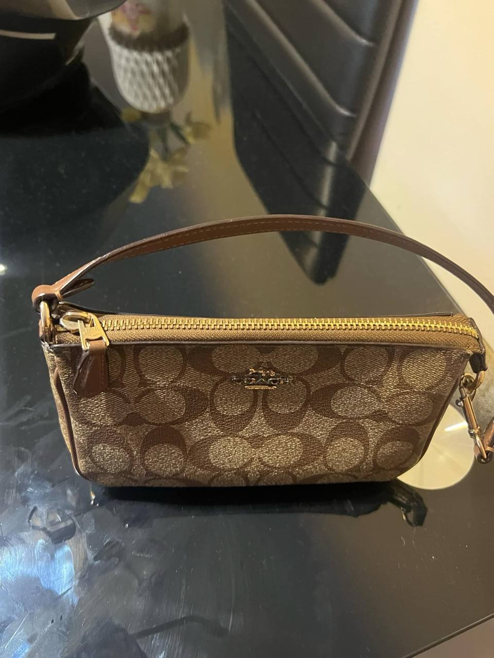 ORIG Preloved COACH Nolita 19 In Signature Canvas Small Khaki Brown Bag