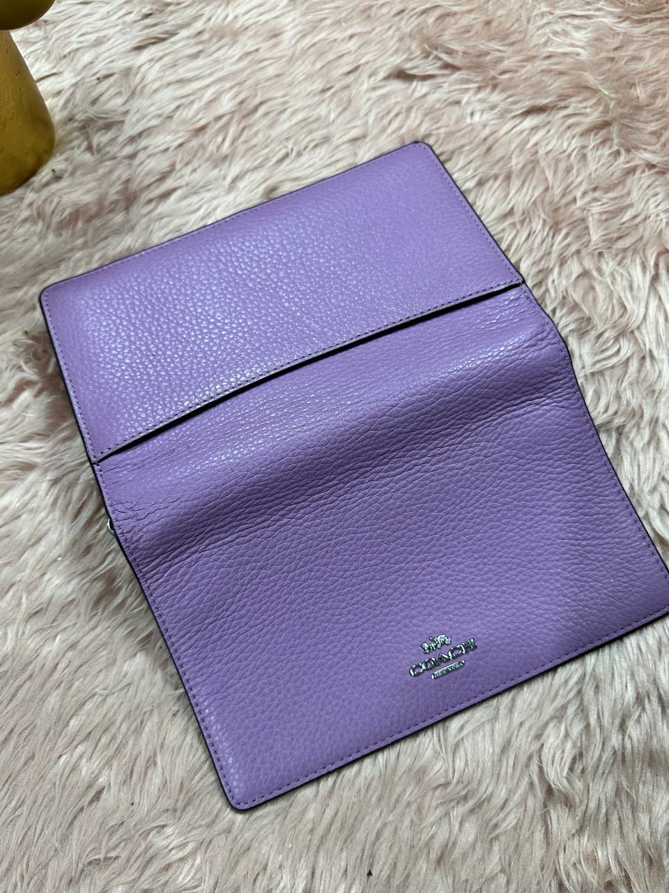 ORIG Preloved COACH Anna Foldover Clutch Crossbody Small Purple Lilac Bag