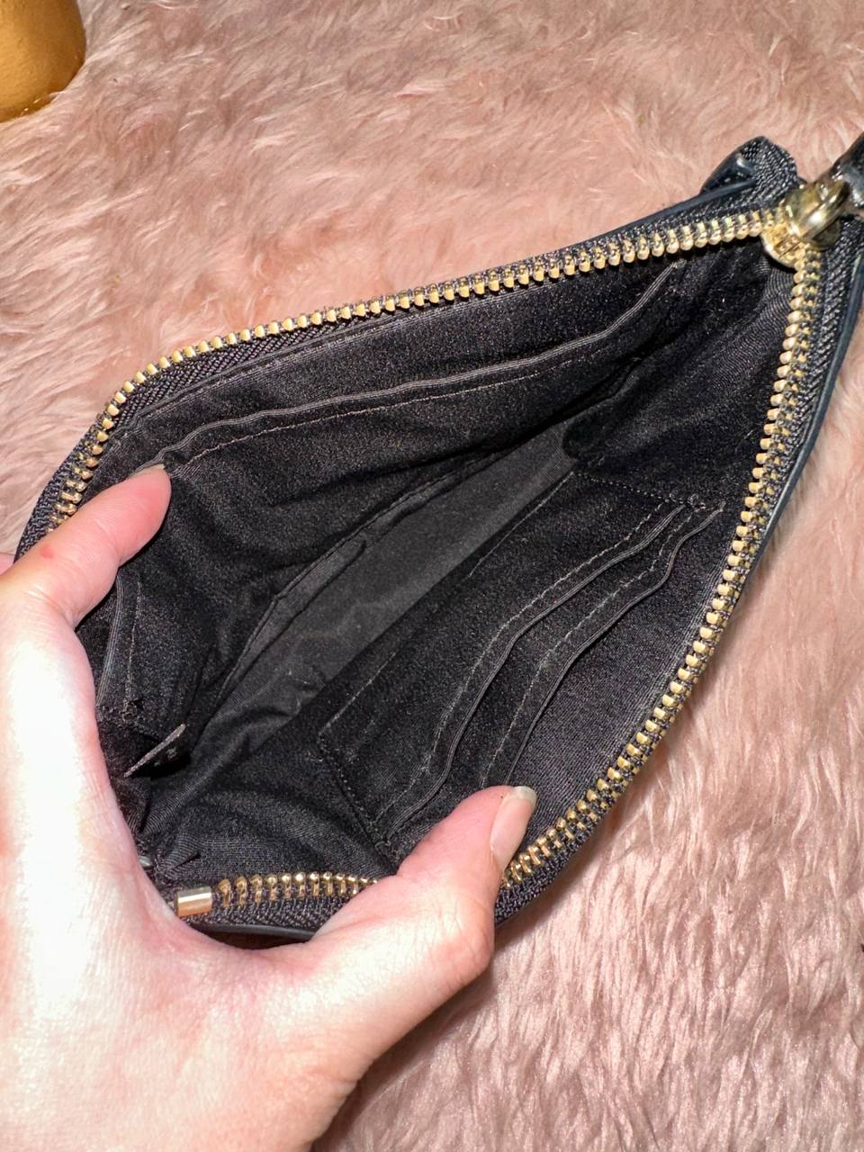 ORIG Preloved COACH RARE Nolita 19 Large Chain Wristlet Haircalf fur Black Small Bag