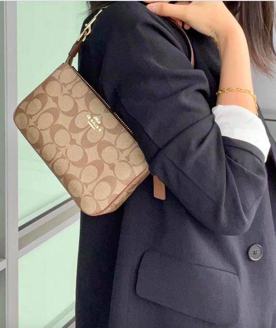 ORIG Preloved COACH Nolita 19 In Signature Canvas Small Khaki Brown Bag
