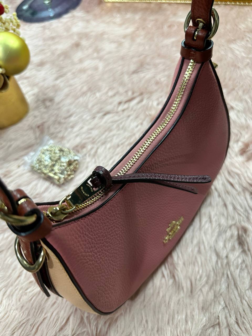 ORIG Preloved COACH Kleo Hobo Shoulder Peach Bag