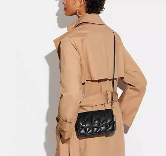 ORIG Preloved COACH Retail Hayden Crossbody With Quilting Black Bag