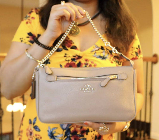 ORIG Preloved COACH Nolita Wristlet 24 Small Beige Shoulder Bag