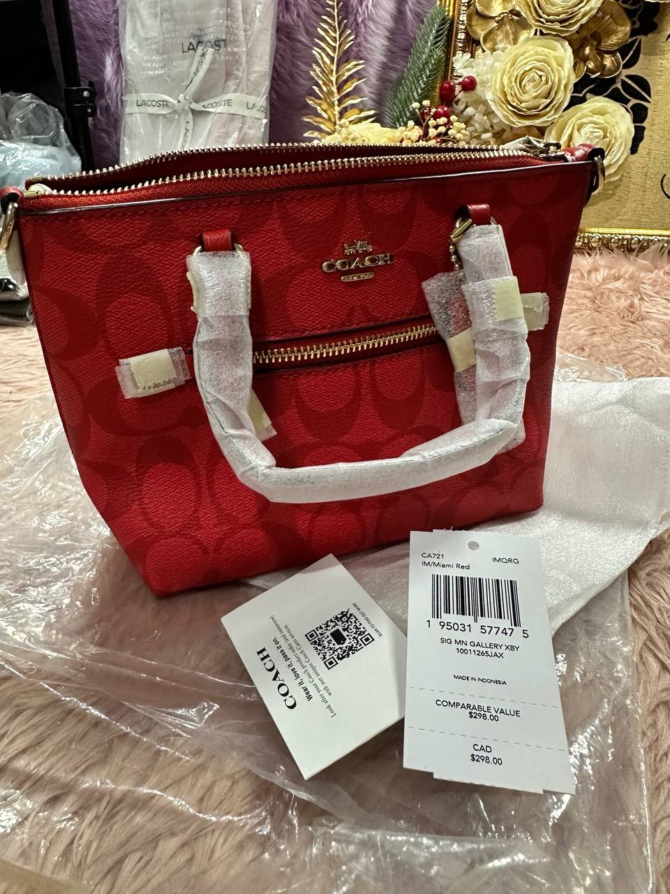 ORIG & IMPORTED COACH Mini Gallery Crossbody Small Bag Miami Red