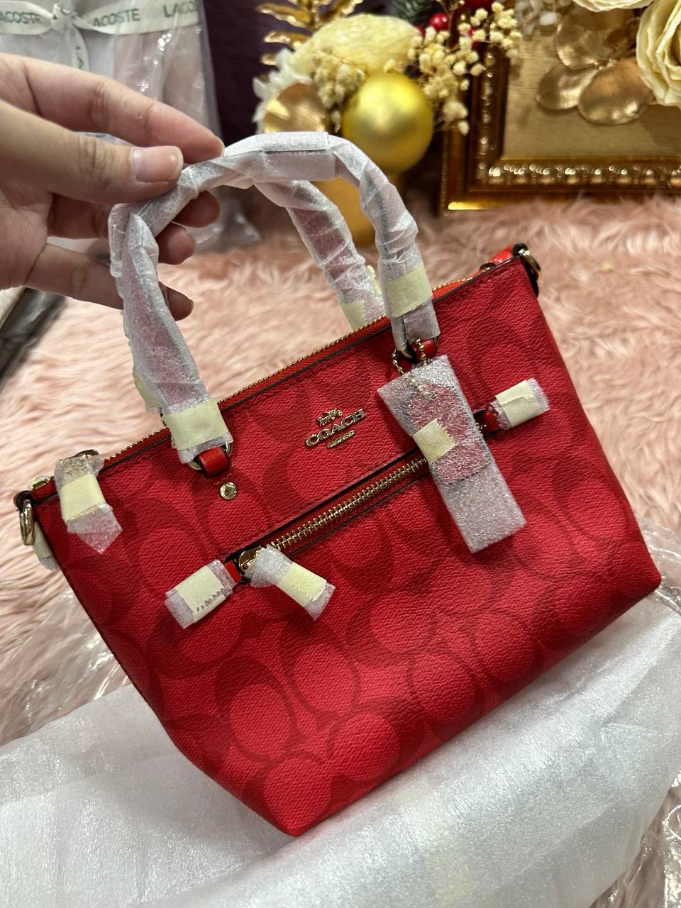 ORIG & IMPORTED COACH Mini Gallery Crossbody Small Bag Miami Red