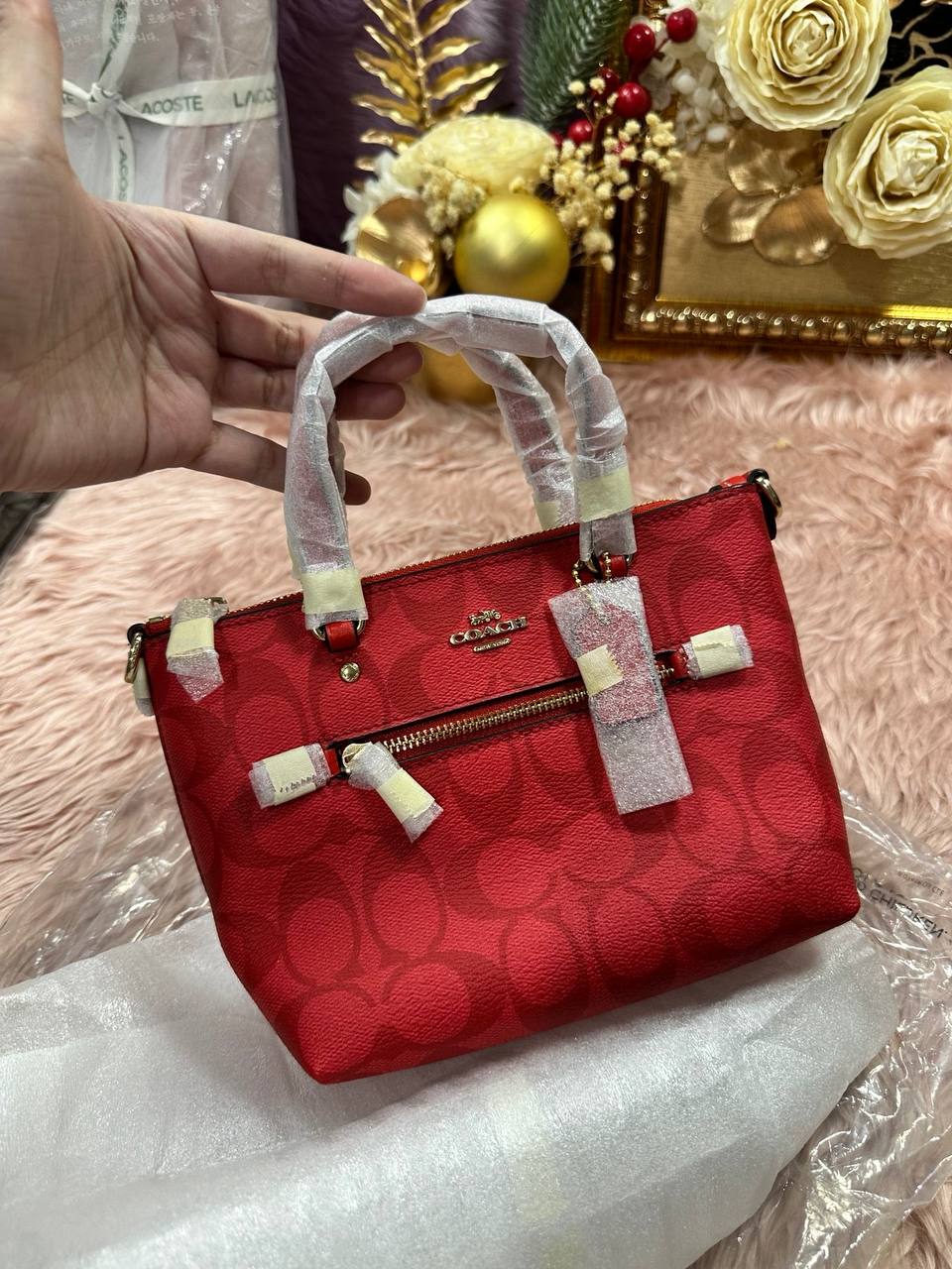 ORIG & IMPORTED COACH Mini Gallery Crossbody Small Bag Miami Red