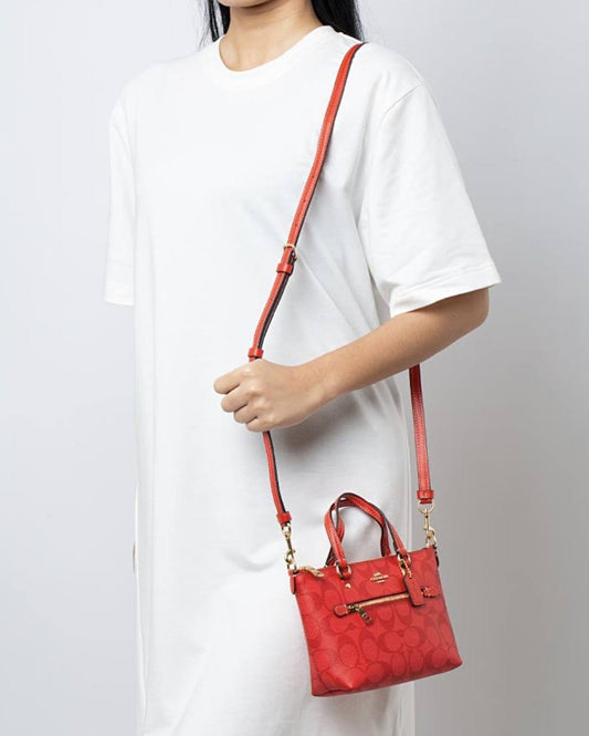 ORIG & IMPORTED COACH Mini Gallery Crossbody Small Bag Miami Red