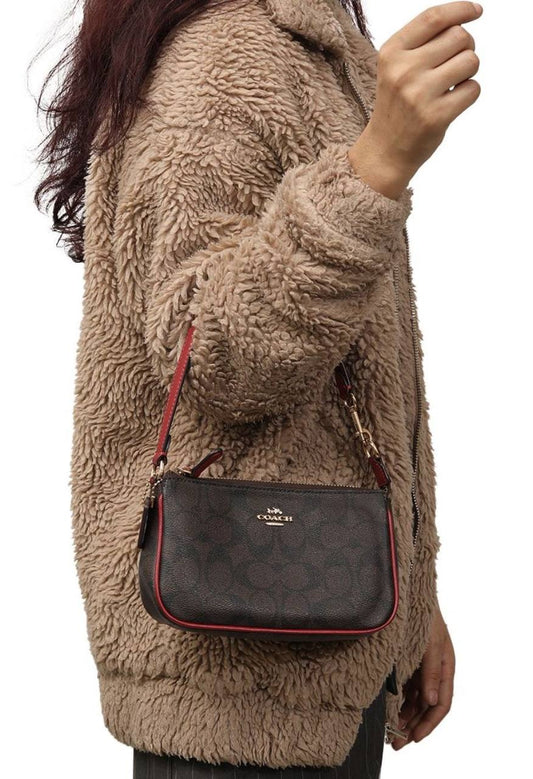 ORIG & IMPORTED COACH Nolita 19 Wristlet Small Brown/Red Bag