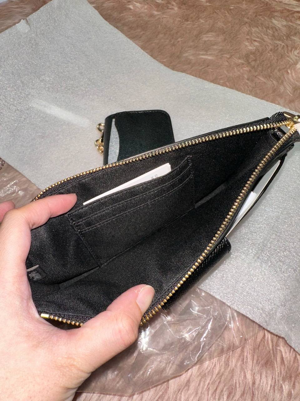 ORIG & IMPORTED COACH Poppy Crossbody Small Black Chain Bag with Wallet