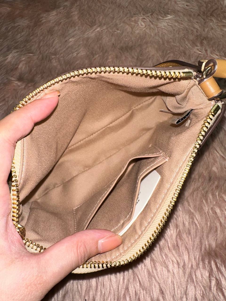 ORIG Preloved COACH Nolita 19 In Signature Canvas Small Khaki Saddle Bag