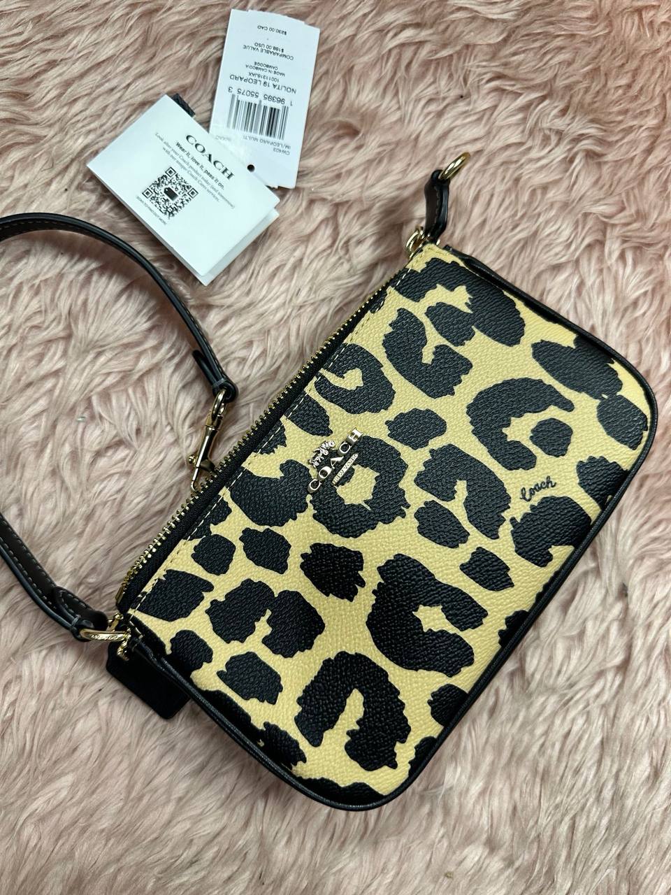 ORIG Preloved COACH Nolita 19 In Signature Canvas Small Leopard Print Brown Bag